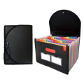 UKMK Expanding File Folder, Portable Folder with 25 Pockets and A-Z Label, Letter/A4 Size,Black.